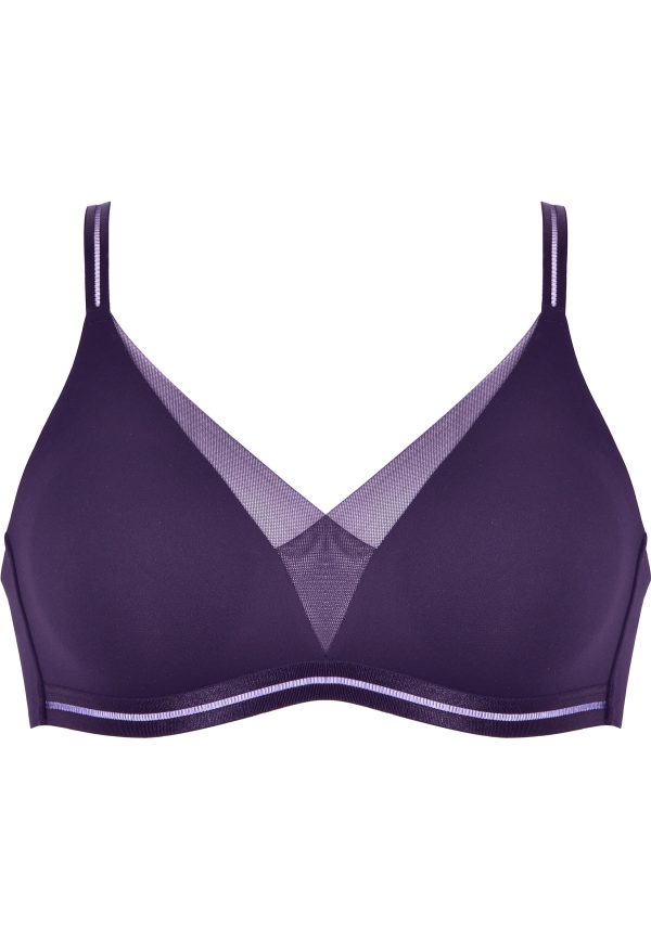 Softer Wohlfühl-BH mit Mesh-Details - Pflaume Verkauf – Bild 5