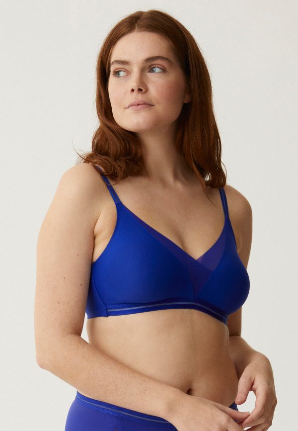 Softer Wohlfühl-BH mit Mesh-Details - Indigoblau Schn?ppchen