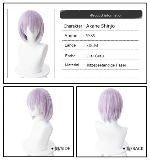 SSSS.Gridman Akane Shinjo Perücke Cosplay Perücke Lila Grau Rabatt