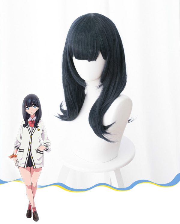 SSSS.GRIDMAN Rikka Takarada Perücke Cosplay Perücke Dunkelblau Zu verkaufen