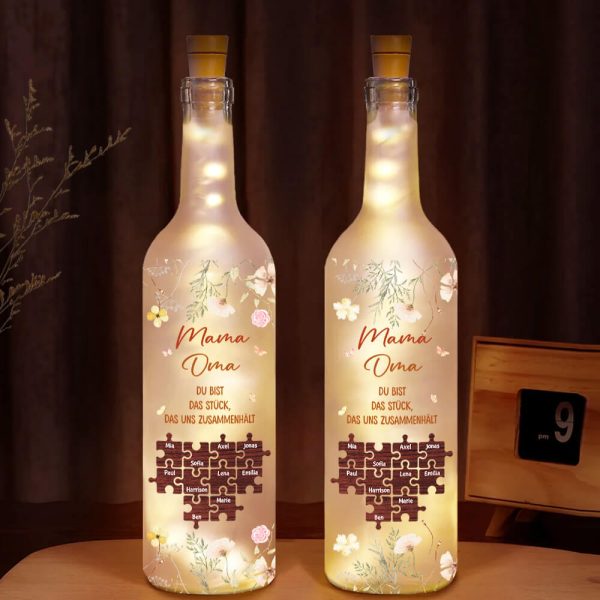 Du Bist Das Stück Das Uns Zusammenhält - Personalisiertes Geschenk | Flaschenlicht für Mamas Omas Zu verkaufen