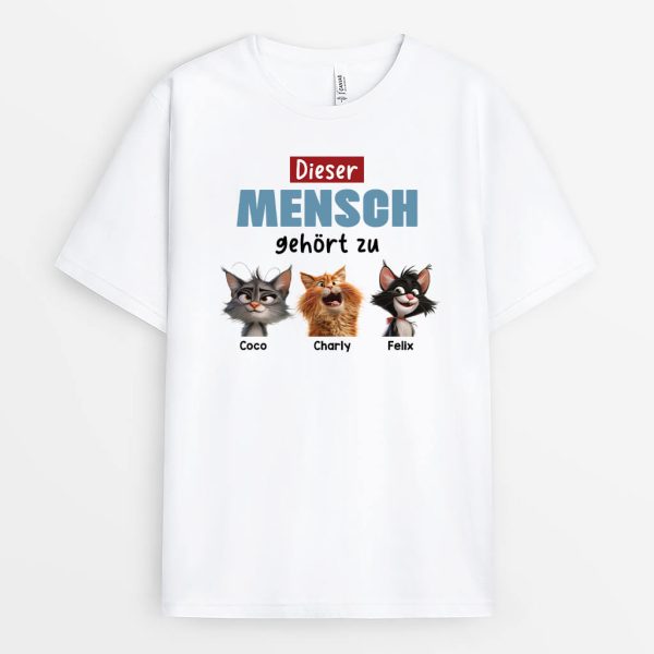 Dieser Mensch Gehört Zu - Personalisiertes Geschenk | Katze T-shirts Rabatt