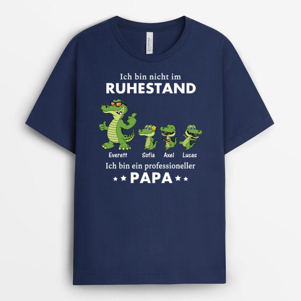 Ich Bin Nicht Im Ruhestand Ich Bin Professioneller Opa Krokodile - Personalisiertes Geschenk | T-shirt für Rentner Mode – Bild 2