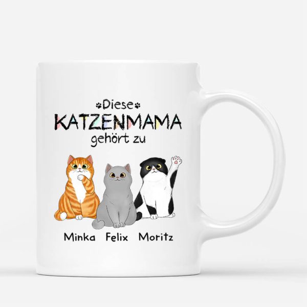 Diese Katzenmama Gehört Zu - Personalisiertes Geschenk | Tasse für Mamas Katzenliebhaber Jetzt online