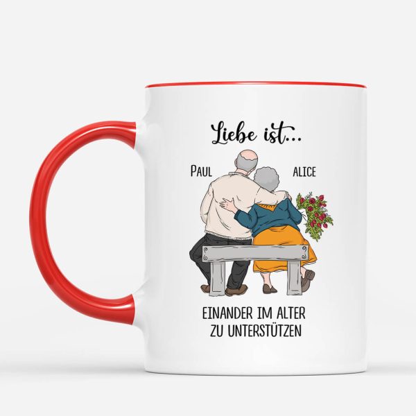 Liebe Ist ... Einander Im Alter Zu Unterstützen - Personalisiertes Geschenk | Tasse für Paare Rabatt – Bild 2