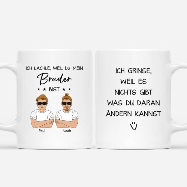 Ich Lächle Weil Du Mein Geschwister Bist - Personalisiertes Geschenk | Tasse für Geschwister Schn?ppchen