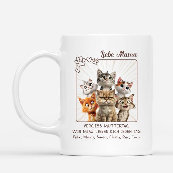 Wir Miau-lieben Dich Jeden Tag 3D - Personalisiertes Geschenk | Tasse für Katzenliebhaber Schn?ppchen