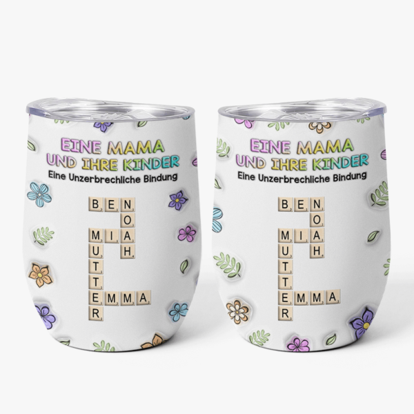[3D-Druck-Effekt] Mama & Kinder Eine Unzerbrechliche Bindung - Personalisiertes Geschenk | Thermobecher 12oz für Mamas Rabatt