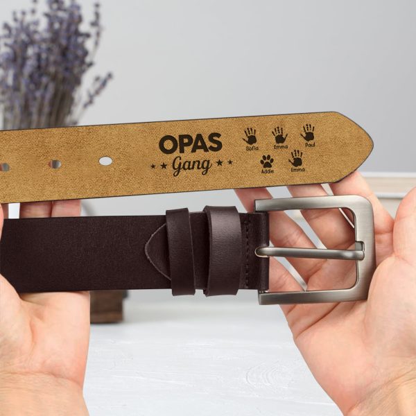 Papas Gang Handdruck - Personalisiertes Geschenk | Gürtel für Papa Angebot – Bild 2