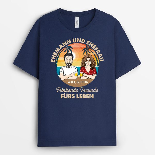 Ehemann und Ehefrau - Personalisierte Geschenke | T-Shirt für Papa Mama Schn?ppchen – Bild 2