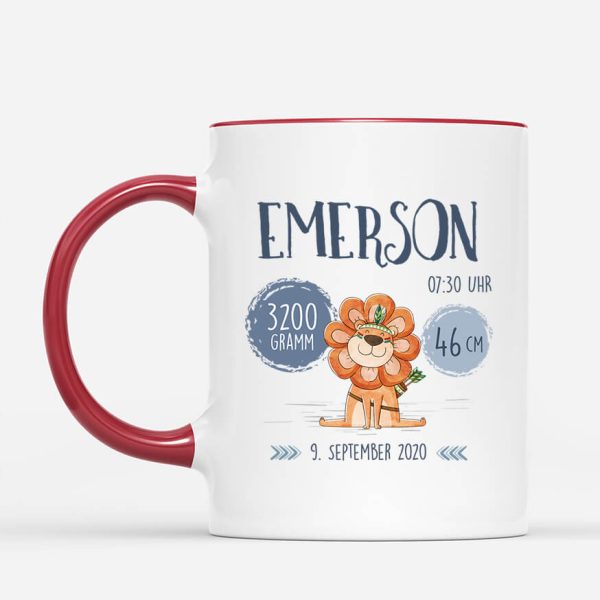 Informationen Zur Geburt Des Kindes - Personalisiertes Geschenk | Tasse für Kinder Mode – Bild 2