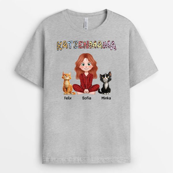 Katzenpapa Cartoon - Personalisiertes Geschenk | Katze T-Shirts Angebot – Bild 2