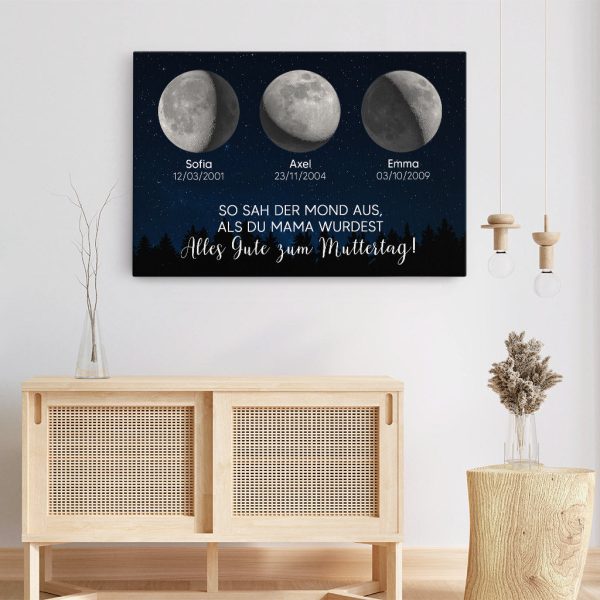 Alles Gute Zum Muttertag Mondphasen - Personalisiertes Geschenk | Leinwand Mama Online-Schn?ppchen – Bild 3