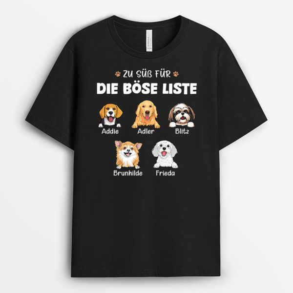 Zu Süß Für Die Böse Liste - Personalisiertes Geschenk | T-Shirt für Hundebesitzer Angebot – Bild 2