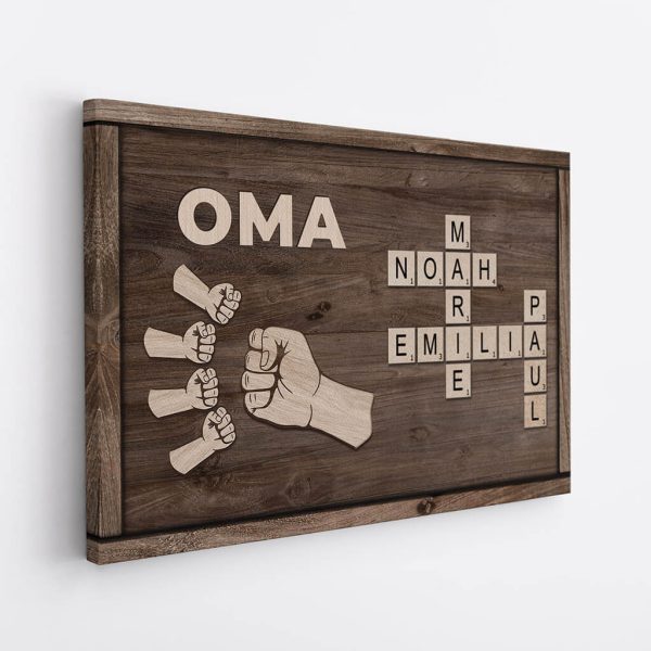 Papa Und Faust Kreuzworträtsel - Personalisiertes Geschenk | Leinwand für Papas Verkauf – Bild 2