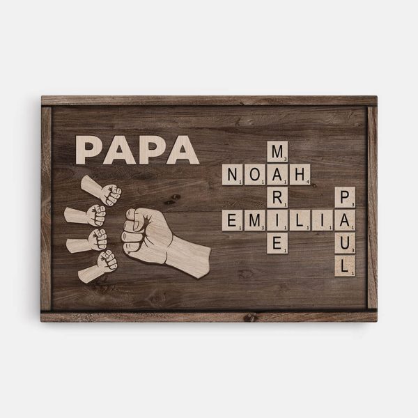Papa Und Faust Kreuzworträtsel - Personalisiertes Geschenk | Leinwand für Papas Verkauf