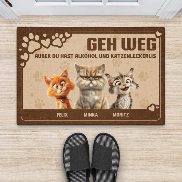 Lustiger Spruch Über Alkohol Und Hundeleckerlis - Personalisiertes Geschenk | Fußmatte für Hundeliebhaber Zu verkaufen – Bild 2