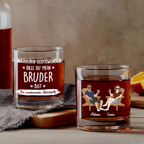 Herzlichen Glückwunsch Dass Du Mein Bruder Bist - Personalisiertes Geschenk | Lustiges Whiskyglas für Geschwistern Schn?ppchen