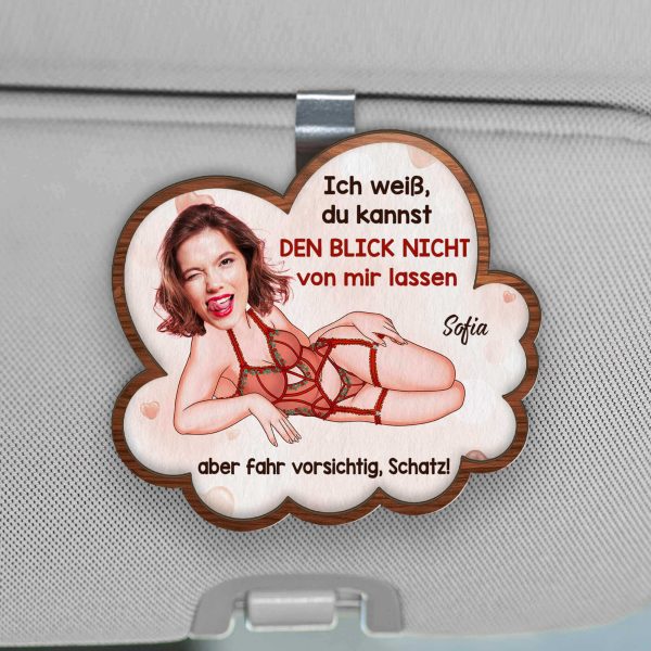 Fahr Vorsichtig Schatz - Personalisiertes Geschenk | Auto Sonnenblende Clip lustig Angebot