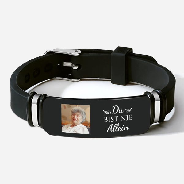 Du Bist Nie Allein - Personalisiertes Geschenk | Armband Mit Foto zur Erinnerung Rabatt