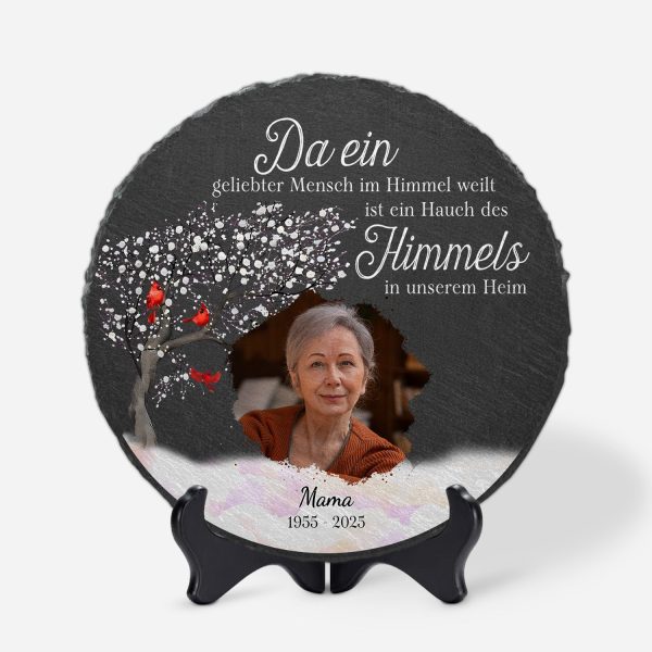 Ein geliebter Mensch im Himmel - Personalisiertes Geschenk | Gedenkstein für Mama mit Foto Mode