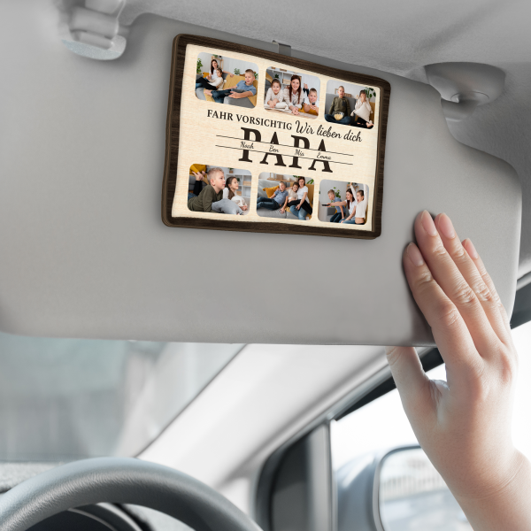 Fahr Vorsichtig Mama - Personalisiertes Geschenk | Auto-Visier-Clip für Mamas mit Foto Schn?ppchen – Bild 2