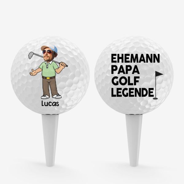 Ehemann Papa Golf Legende - Personalisiertes Geschenk | Golfball für Papa mit Gesicht Verkauf