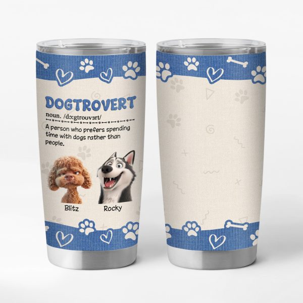 Definition Dogtrovert - Personalisiertes Geschenk | Thermobecher 20oz für Hundeliebhaber Jetzt online