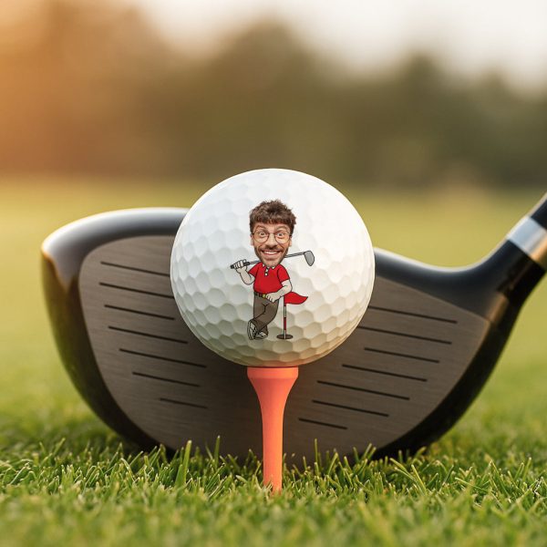 Ich Bin Nicht Verloren - Personalisiertes Geschenk | Golfball für Männer mit Gesicht lustig Rabatt – Bild 3