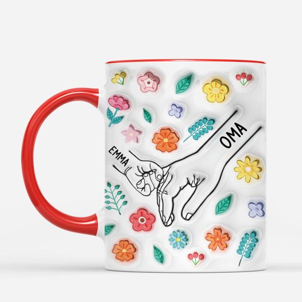 [3D-Druck-Effekt] Mama Und Kinder Niedliche Muster - Personalisiertes Geschenk | Tasse Mama Mode – Bild 2