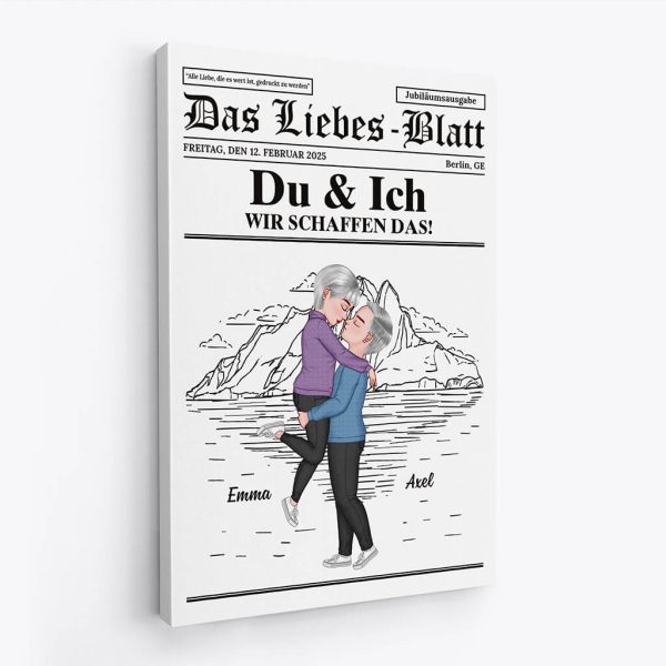 Alle Liebe Die Es Wert Ist Gedruckt Zu Werden - Personalisiertes Geschenk | Leinwand für Paare zum Jahrestag Online – Bild 2