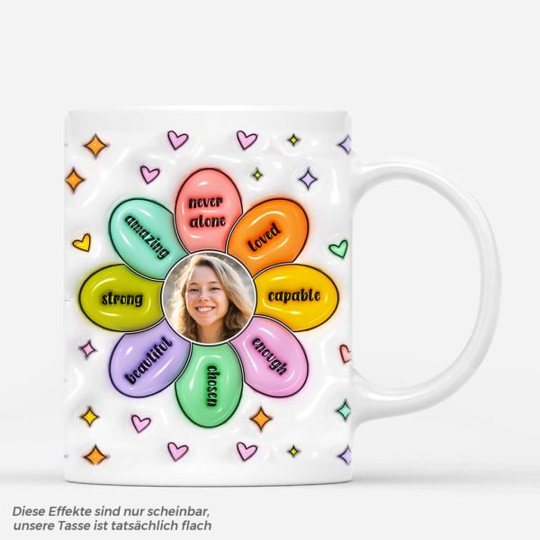 [3D-Druck-Effekt]  Blumen Mit Foto - Personalisiertes Geschenk | Tasse für Mamas Verkauf – Bild 2