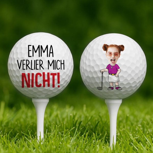 Ich Bin Nicht Verloren - Personalisiertes Geschenk | Golfball für Männer mit Gesicht lustig Rabatt – Bild 2