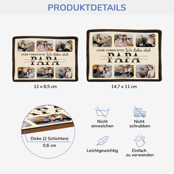 Fahr Vorsichtig Mama - Personalisiertes Geschenk | Auto-Visier-Clip für Mamas mit Foto Schn?ppchen – Bild 4