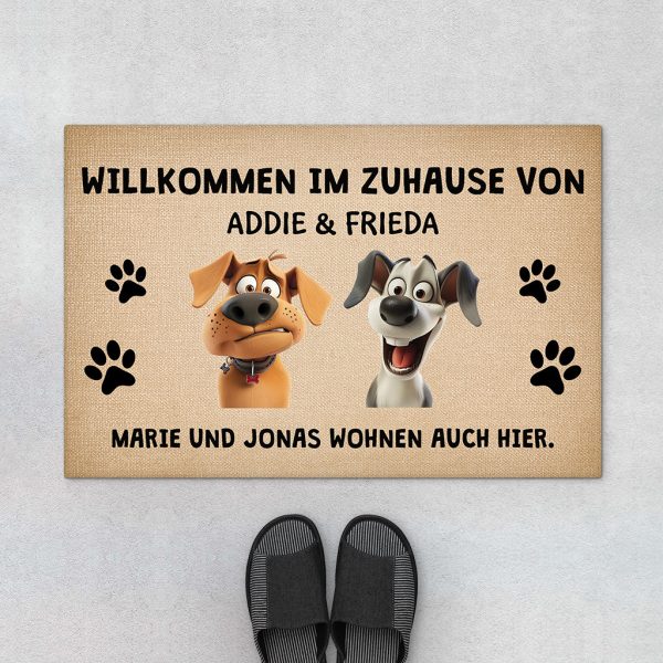Willkommen Bei ... Wohnen Auch Hier - Personalisiertes Geschenk | Fußmatte Hund Zu verkaufen