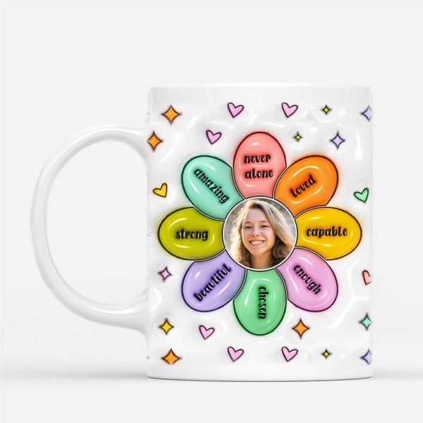 [3D-Druck-Effekt]  Blumen Mit Foto - Personalisiertes Geschenk | Tasse für Mamas Verkauf