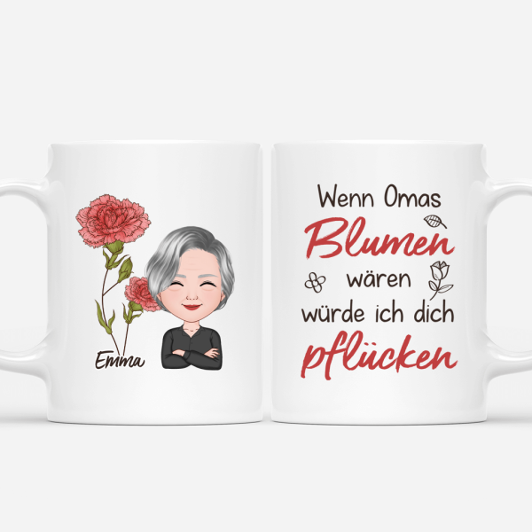 Wenn Mamas Wenn Omas Blumen Wären - Personalisiertes Geschenk | Tasse für Mamas Rabatt