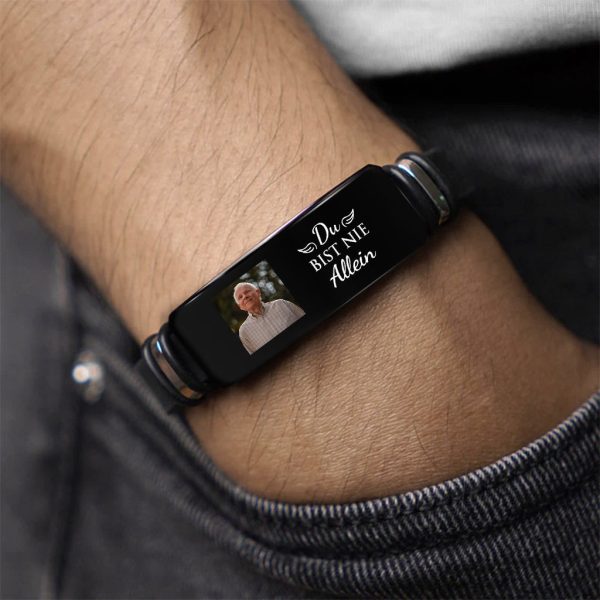 Du Bist Nie Allein - Personalisiertes Geschenk | Armband Mit Foto zur Erinnerung Rabatt – Bild 2