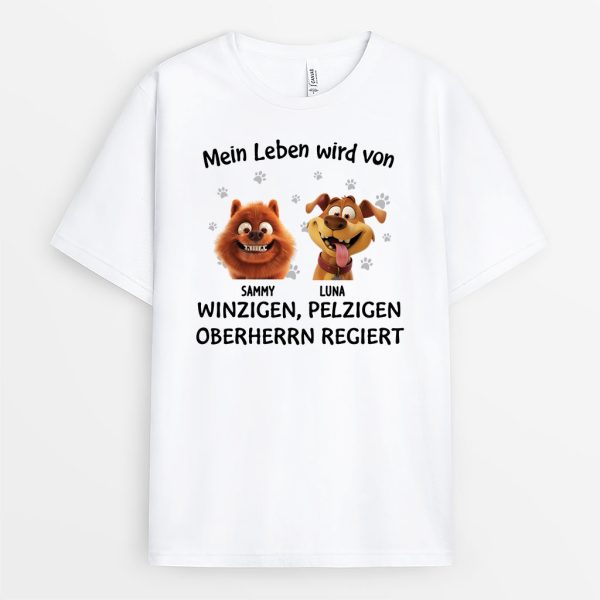 Mein Leben Wird Von Winzigen Pelzigen Oberherren Regiert - Personalisiertes Geschenk | Lustiges T shirt Hund Online