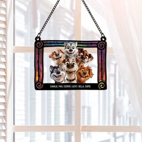 Hunde Cartoon - Personalisiertes Geschenk | Sonnenfänger für Hundebesitzer Rabatt – Bild 2
