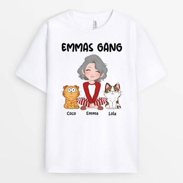 Names Gang - Personalisiertes Geschenk | T-Shirt für Katzeniebhaber Verkauf