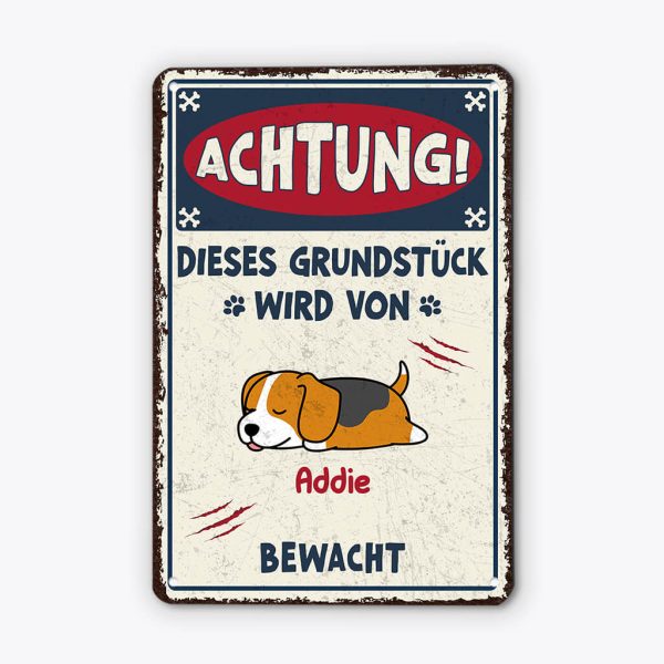 Dieses Grundstück wird von ... bewacht - Personalisiertes Geschenk | Türschild für Tierliebhaber Verkauf – Bild 2