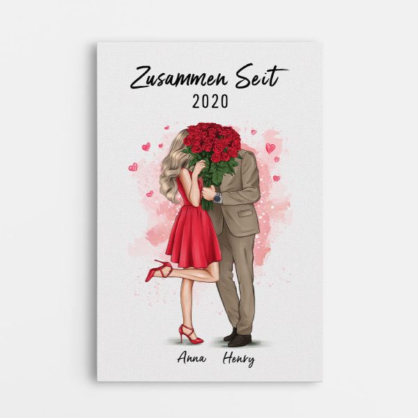 Zusammen Seit - Personalisiertes Geschenk | Romantische Leinwand für Paare zum Jahrestag Jetzt online
