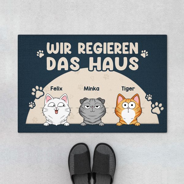Ich Regiere Das Haus - Personalisiertes Geschenk | Lustige Fußmatte Katze Angebot