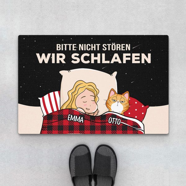Bitte Nicht Stören Ich Schlafe - Personalisiertes Geschenk | Lustige Fußmatte für Katzenliebhaber Schn?ppchen