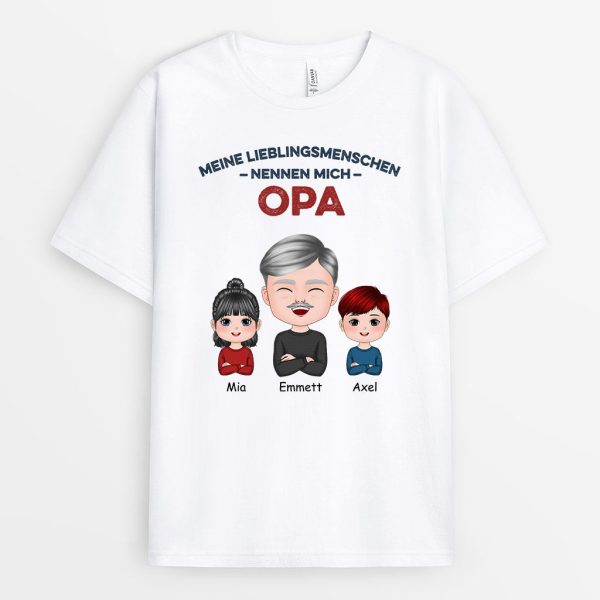 Meine Lieblingsmenschen - Personalisierte Geschenke | T-Shirt für Papa Opa Weihnachten Im Angebot – Bild 2