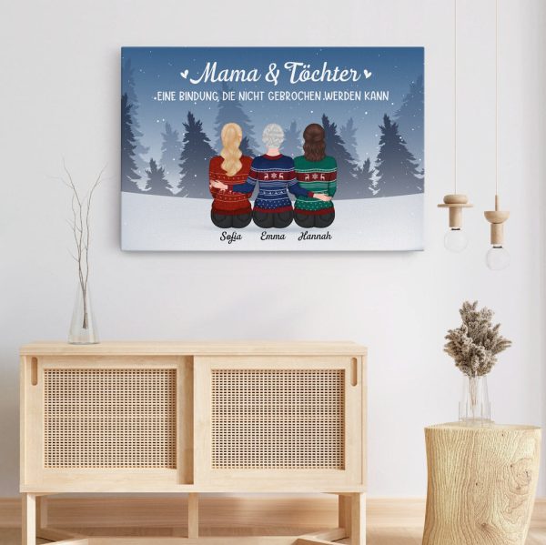 Mama Und Tochter - Personalisierte Geschenke | Leinwand für Mama Oma Mode – Bild 3