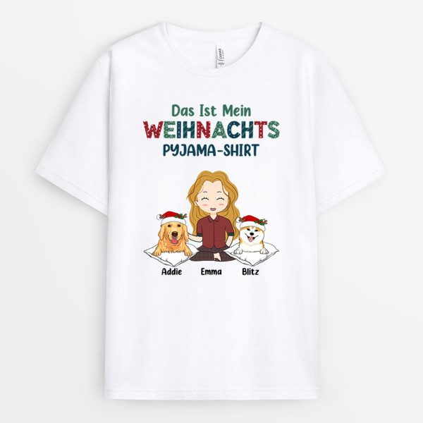 Weihnachtspyjama - Personalisierte Geschenke | T-Shirt für Hundebesitzer Online – Bild 2