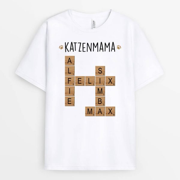 Katzenmama Katzenpapa Kreuzworträtsel - Personalisiertes Geschenk | T-Shirt für Katzenliebhaber Online