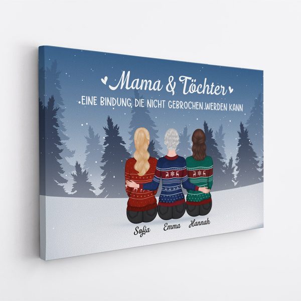 Mama Und Tochter - Personalisierte Geschenke | Leinwand für Mama Oma Mode – Bild 2